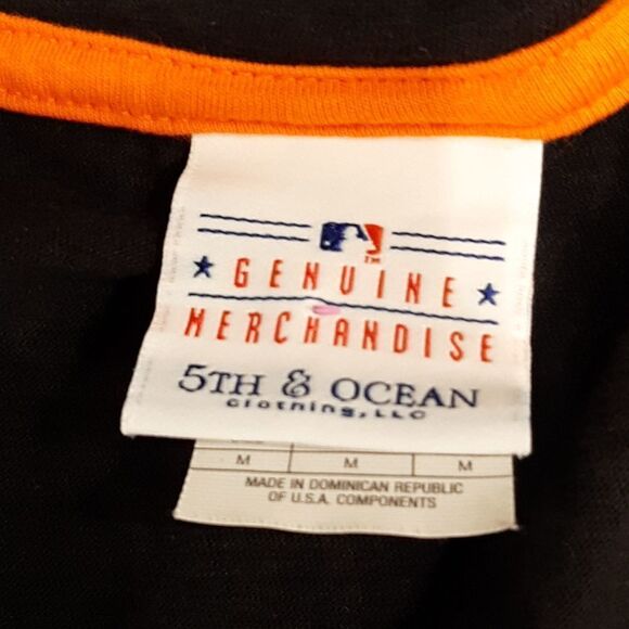 Genuine Merchandise Size M GIANTS Black and Orange Tee - Picture 3 of 5